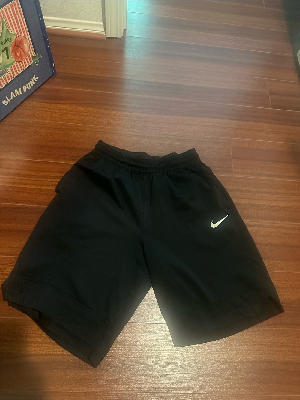Nike Black Athletic Shorts with White Swoosh